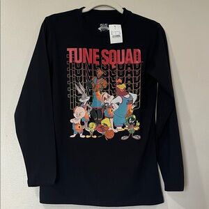 TUNE SQUAD Kids Black Long Sleeve Shirt. Size Large. NWT